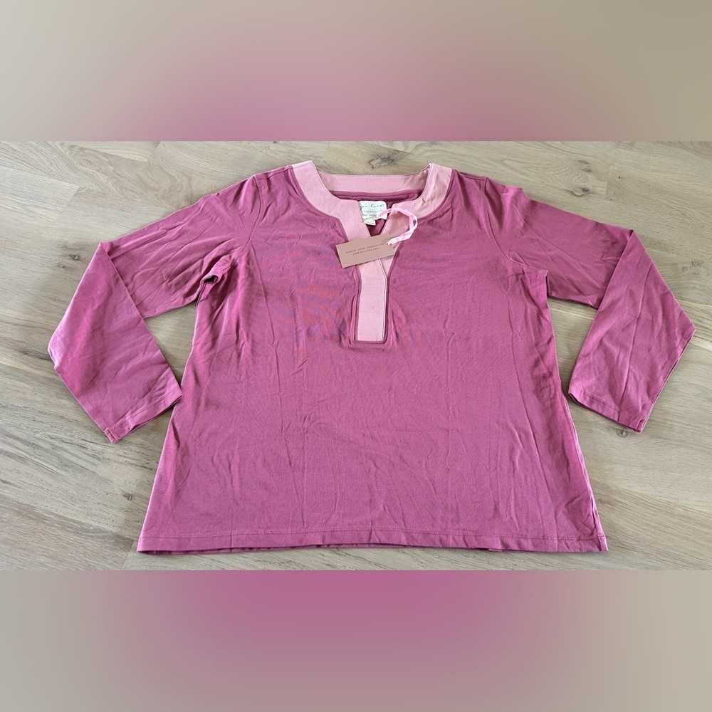 Evy’s Tree The Joni pink long sleeve top size large NWT